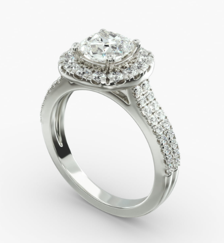 Lab-Grown Diamond Halo Engagement Ring